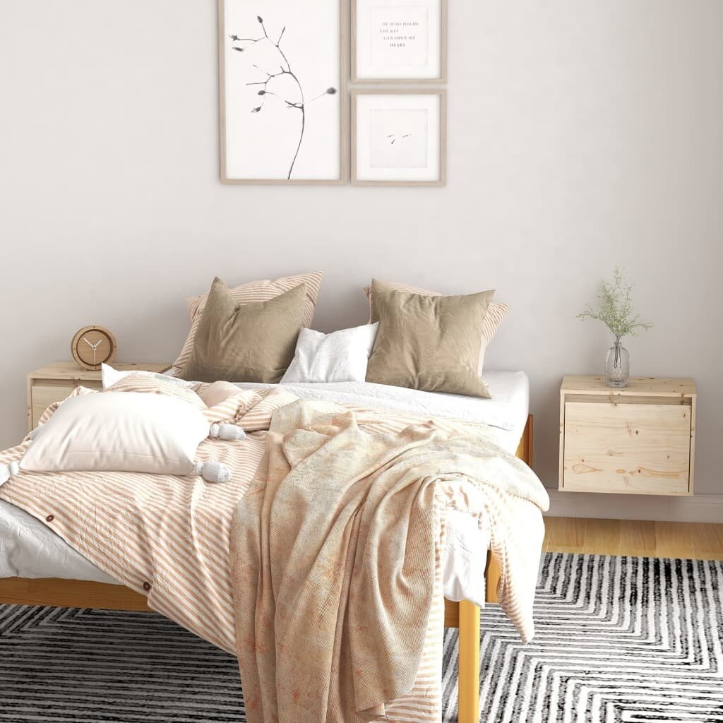 vidaXL Wall Cabinet Gray 17.7"x11.8"x13.8" Solid Wood Pine