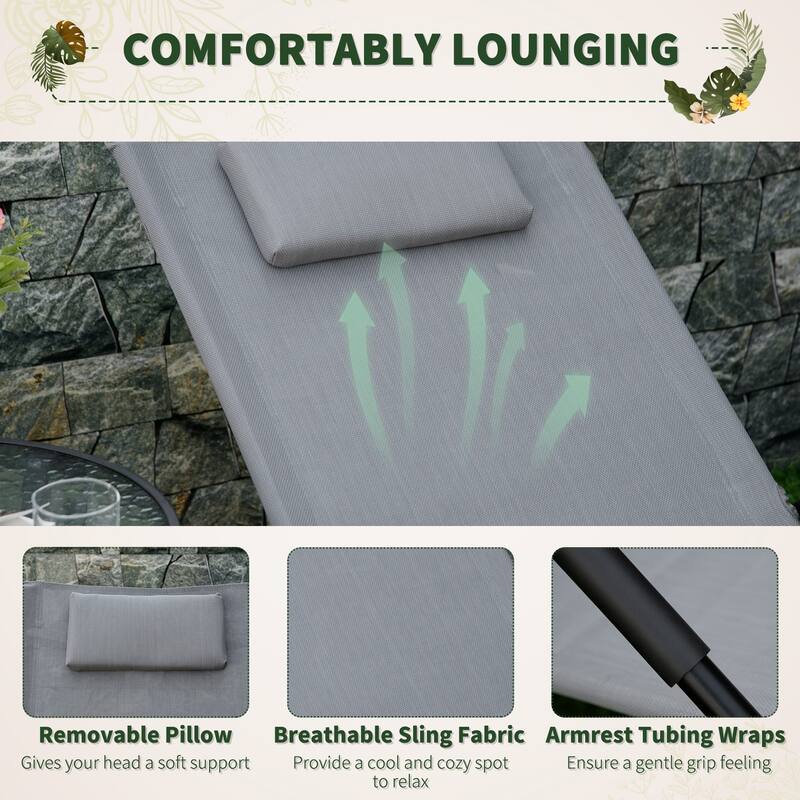Outsunny Garden Rocking Sun Lounger Outdoor Zero-gravity Reclining Rocker Lounge Chair for Patio, Deck, Poolside Sunbathing