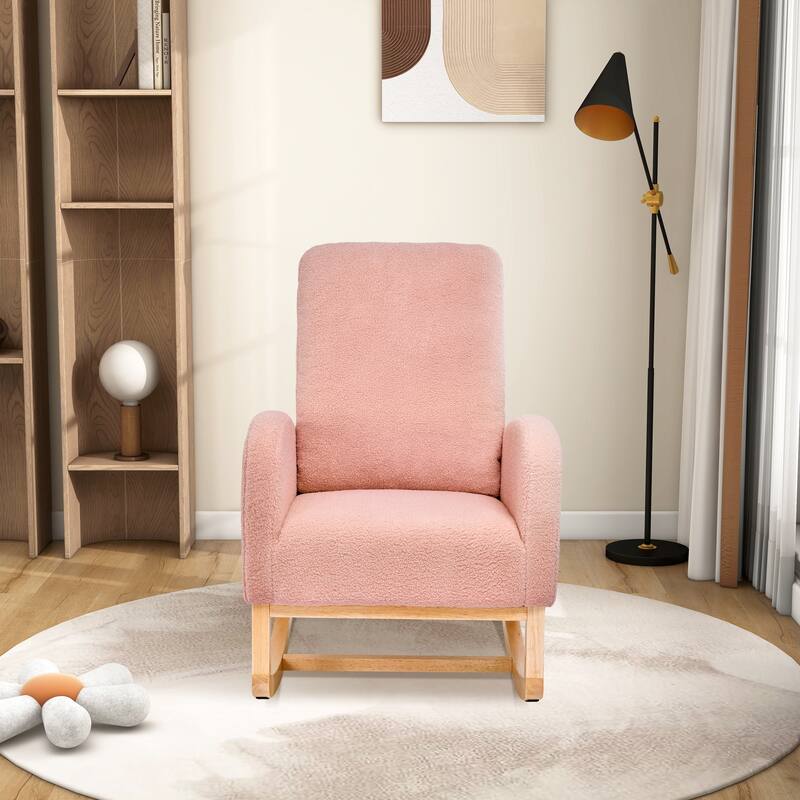 27.2"W Sherpa Rocking Chair with Side Pocket