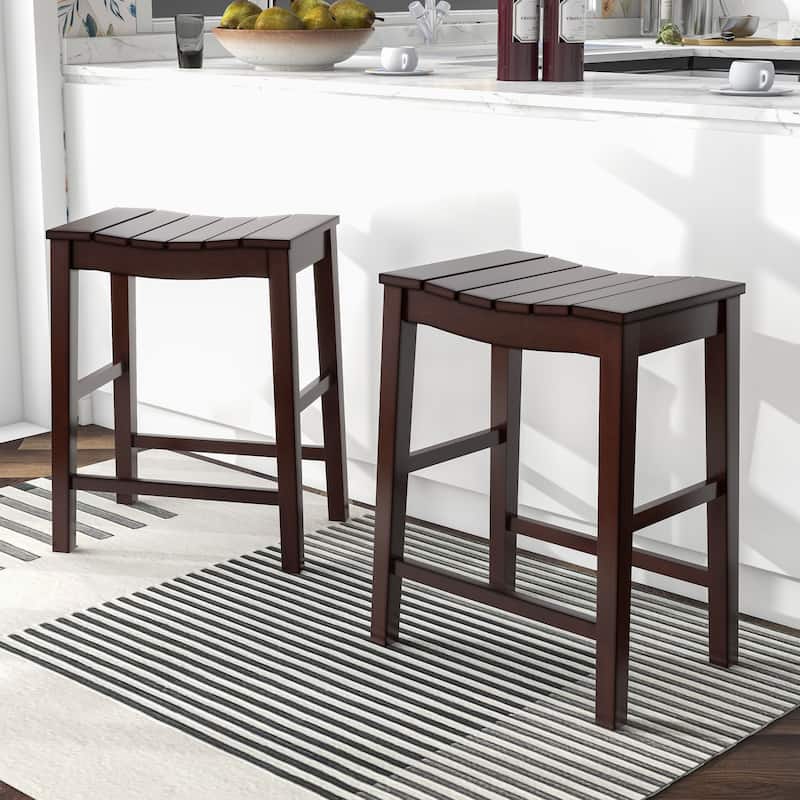 Tarala Farmhouse Counter Height Stool (Set of 2) by Furniture of America - Antique Red