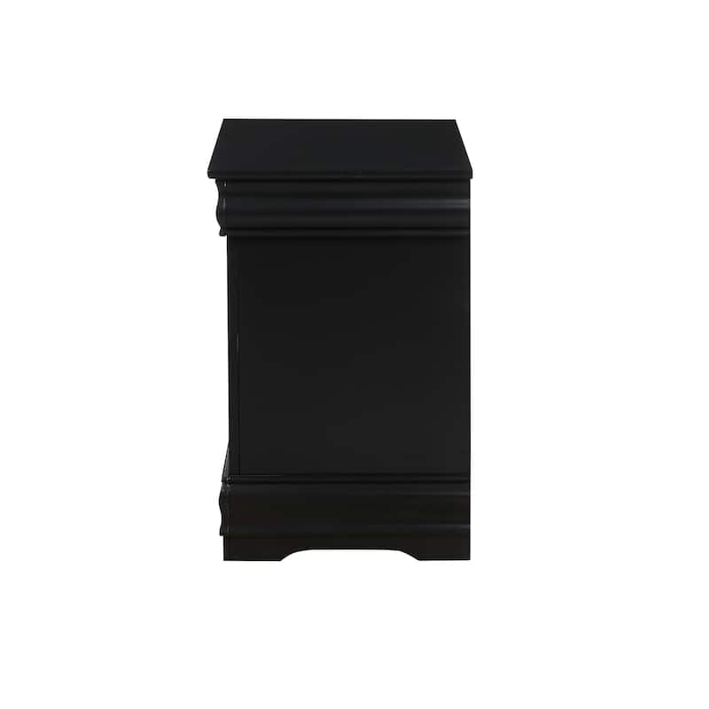 Bedroom Nightstand with 2 Drawers Storage - Black