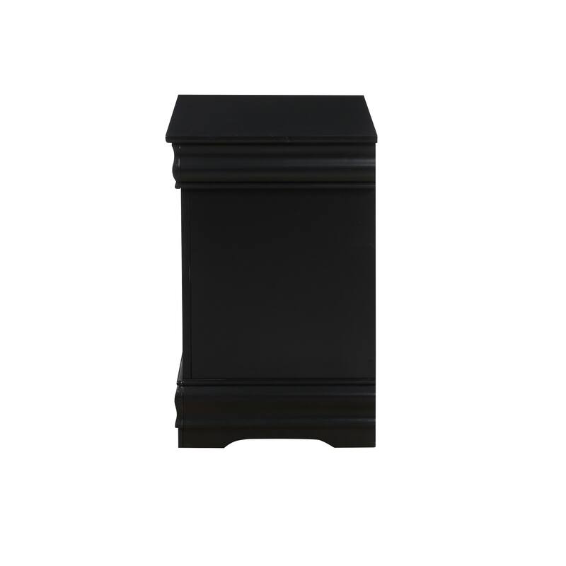 Solid Wood 2-Drawers Nightstands with Metal Handle