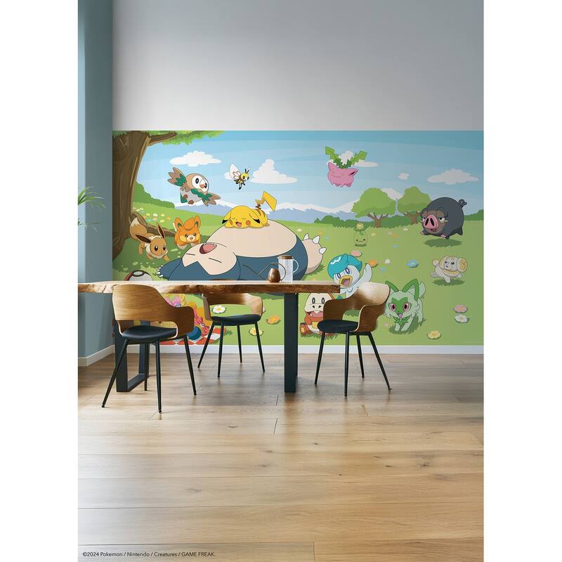 RoomMates Pokémon Picinic Green Peel and Stick Mural