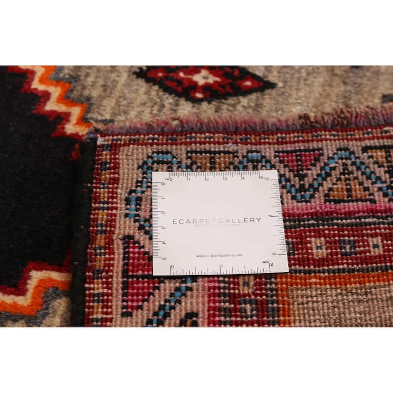 ECARPETGALLERY Hand-knotted Melis Vintage Khaki Wool Rug - 4'2 x 6'9