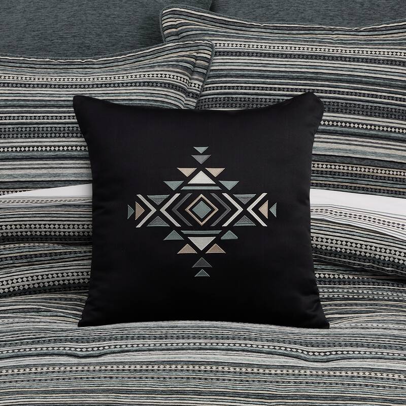 Parallel 18" Square Embellished Decorative Throw Pillow