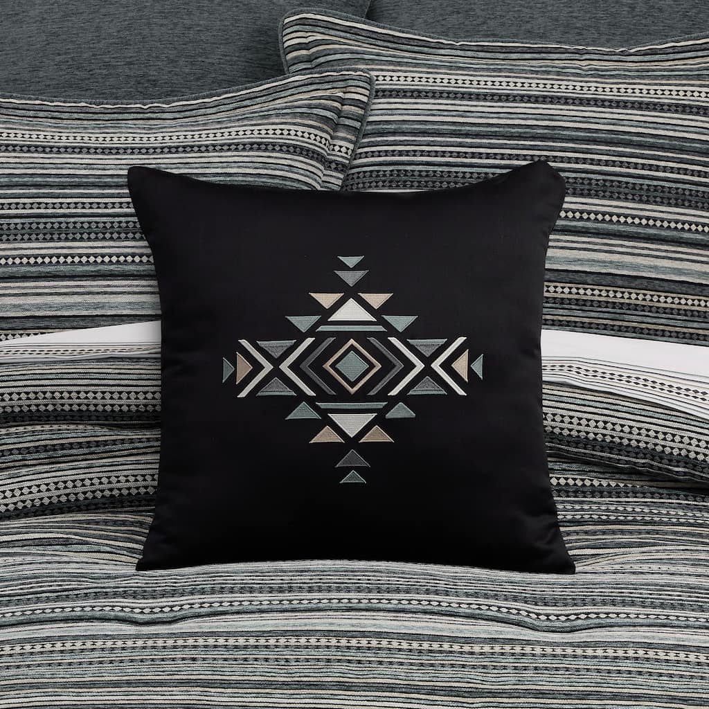 J. Queen New York Parallel 18" Square Embellished Decorative Throw Pillow