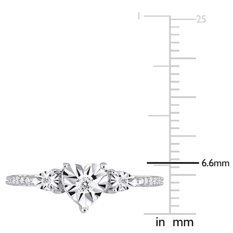 Miadora 1/7ct TW Diamond Heart Ring in Sterling Silver