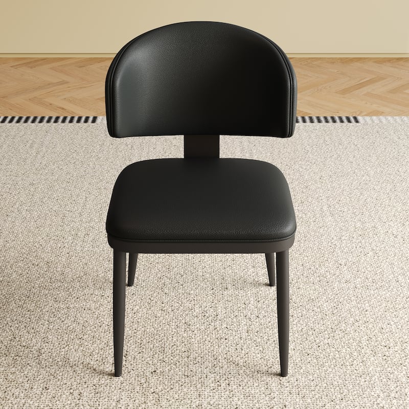 Dining Chairs Set of 2, Modern Design Home Chairs, PU Leather Metal Dining Chairs for Kitchen Dining Room