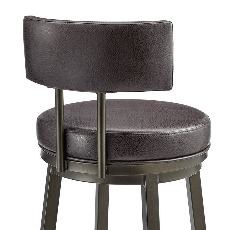 Dalza Faux Leather and Metal 360 Swivel Bar or Counter Stool