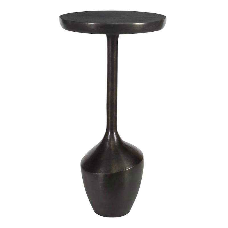 Copper Grove Raw Dark Brown Aluminum Round Accent Table