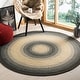 preview thumbnail 2 of 44, SAFAVIEH Handmade Braided Josefa Country Rug 5' Round - Black/Grey - Round