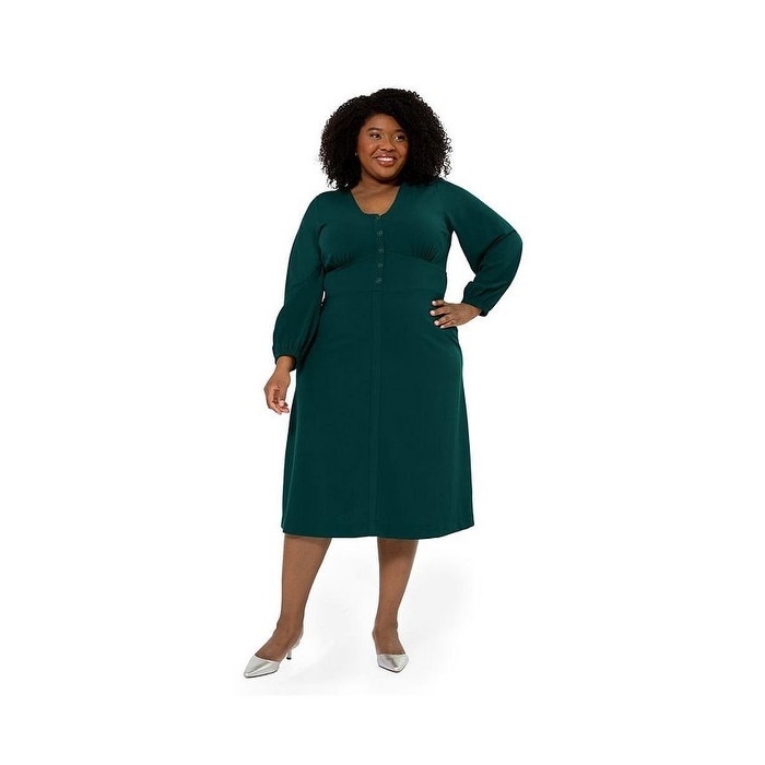 green dress francesca's Francesca Full Sleeve Dress- Sale Stardust / L Francesca Miranda Fountain Silk Dress Melanie Jacquard Fit And Flare