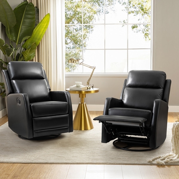 Esteban Modern Faux Leather Manual Rocking Swivel Recliner with Wingback Set of 2 On Sale Bed Bath Beyond 35228918