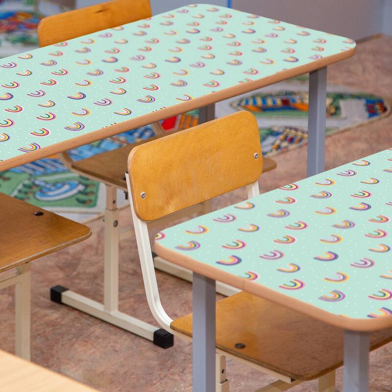 Teacher Created Resources Peel and Stick Decorative Paper Roll, 17-1/2" x 10 ft, Oh Happy Day Rainbow