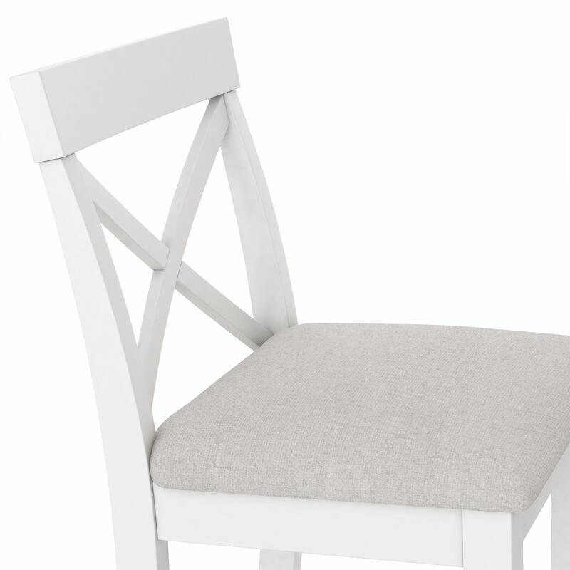 Farmhouse 48" Rectangular Wood Bar-Height Dining Set with 2 Chairs