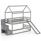 preview thumbnail 20 of 25, Twin over Twin Bunk Bed with Slide and 2-Step Storage Staircase