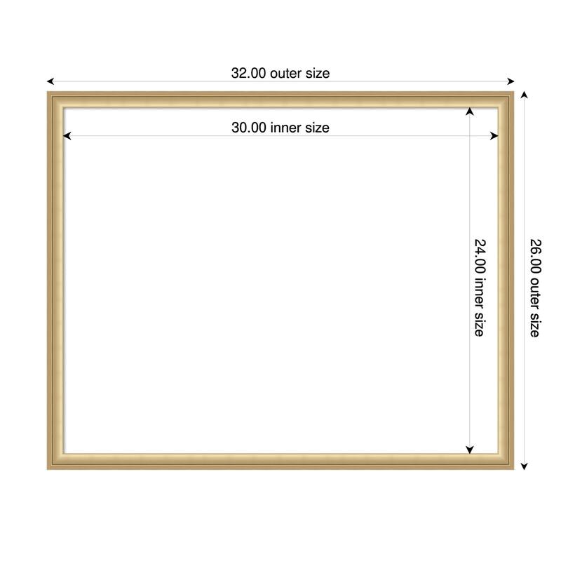 Amanti Art Florence Gold Framed Dry Erase Magnetic Board - 32 x 26 in - Florence Gold