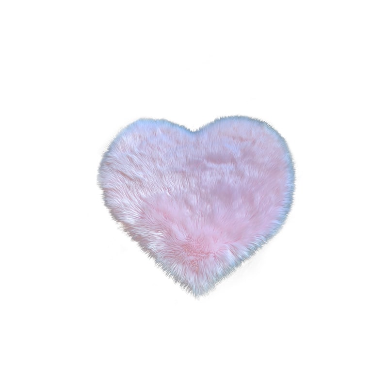 Luxurious Faux Sheepskin Heart Shaped Area Rug