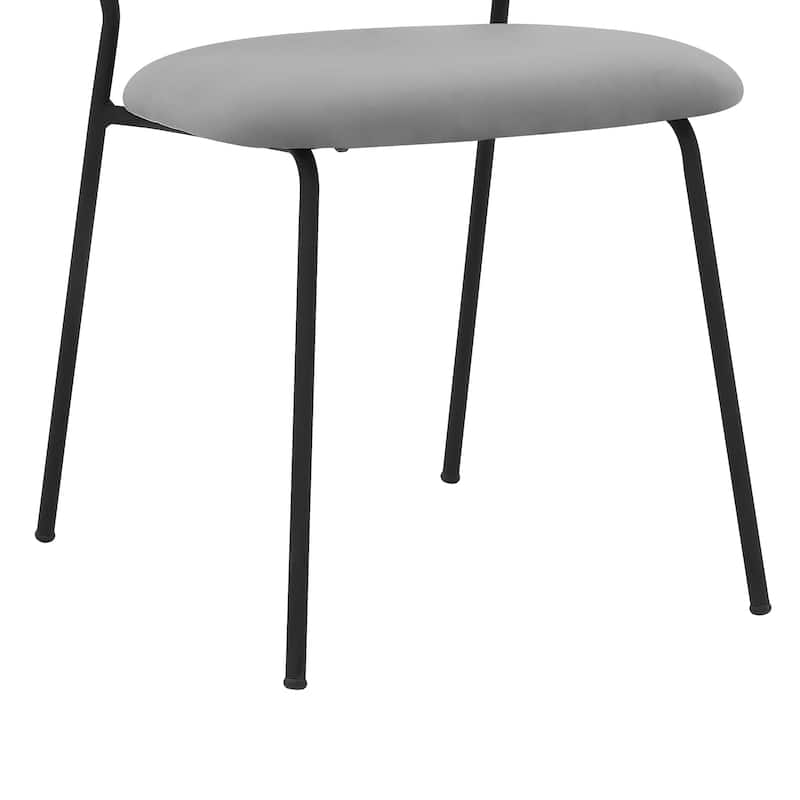 Carlo Grey Velvet and Metal Dining Room Chairs - Set of 2