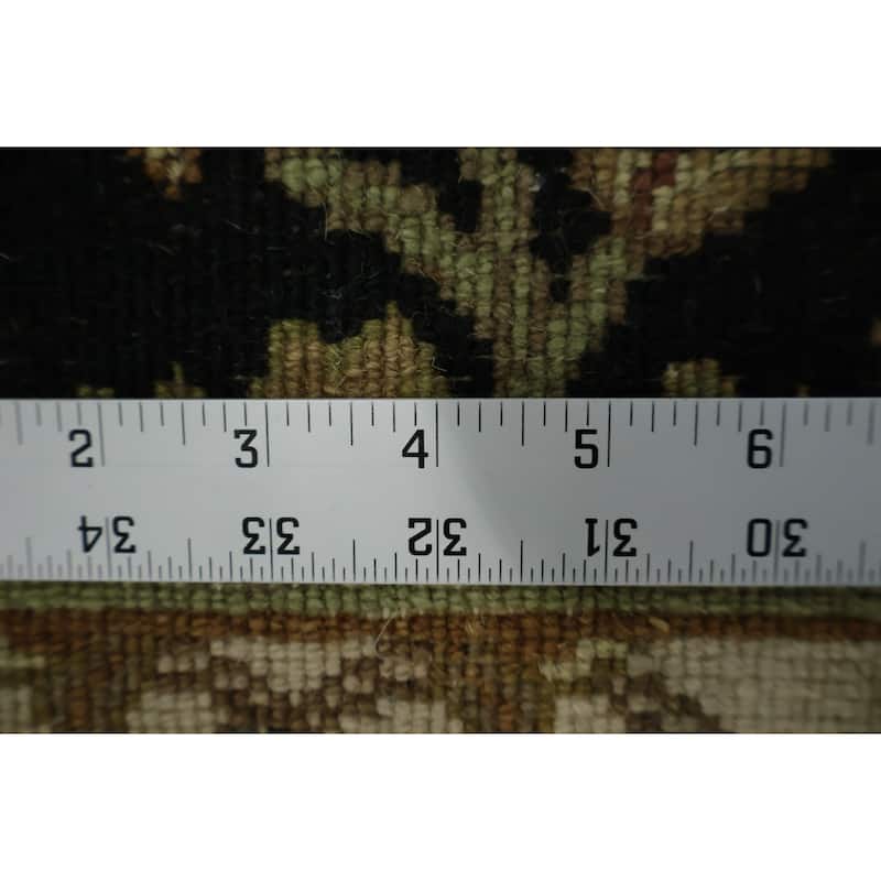 Hand Knotted Oriental 100% Wool Carpet Traditional Floral Black Agra Area Rug - 6' 4'' X 4' 1''