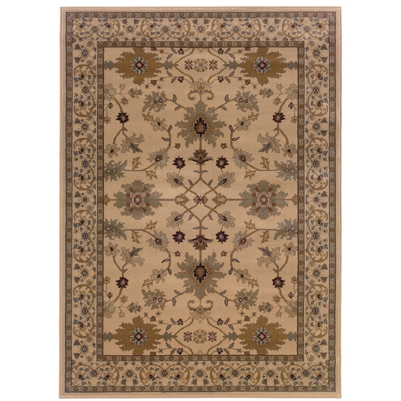 Armagh Ivory Green Oriental Traditional Casual Area Rug