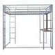 preview thumbnail 5 of 41, Full Size Metal Loft Bed with 2 Shelves and Desk