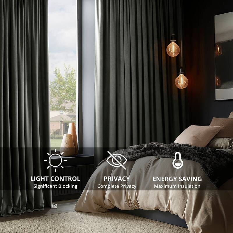 Exclusive Fabrics Signature Pleated Blackout Velvet Curtain (1 Panel)