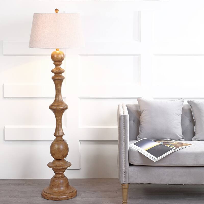 Amelia 67" Resin LED Floor Lamp, Brown by JONATHAN Y - 67" H x 20" W x 20" D