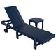 preview thumbnail 53 of 113, Shoreside Modern Poly Eco-Friendly All Weather Reclining Chaise Lounge With Wheels and Side Table (2-Piece Set)