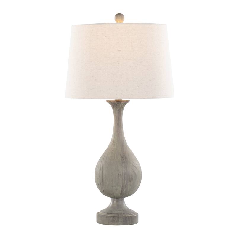 The Gray Barn Cecilly 29" Polyresin Table Lamp (Set of 2) - Grey Faux Wood Poly/Natural Linen