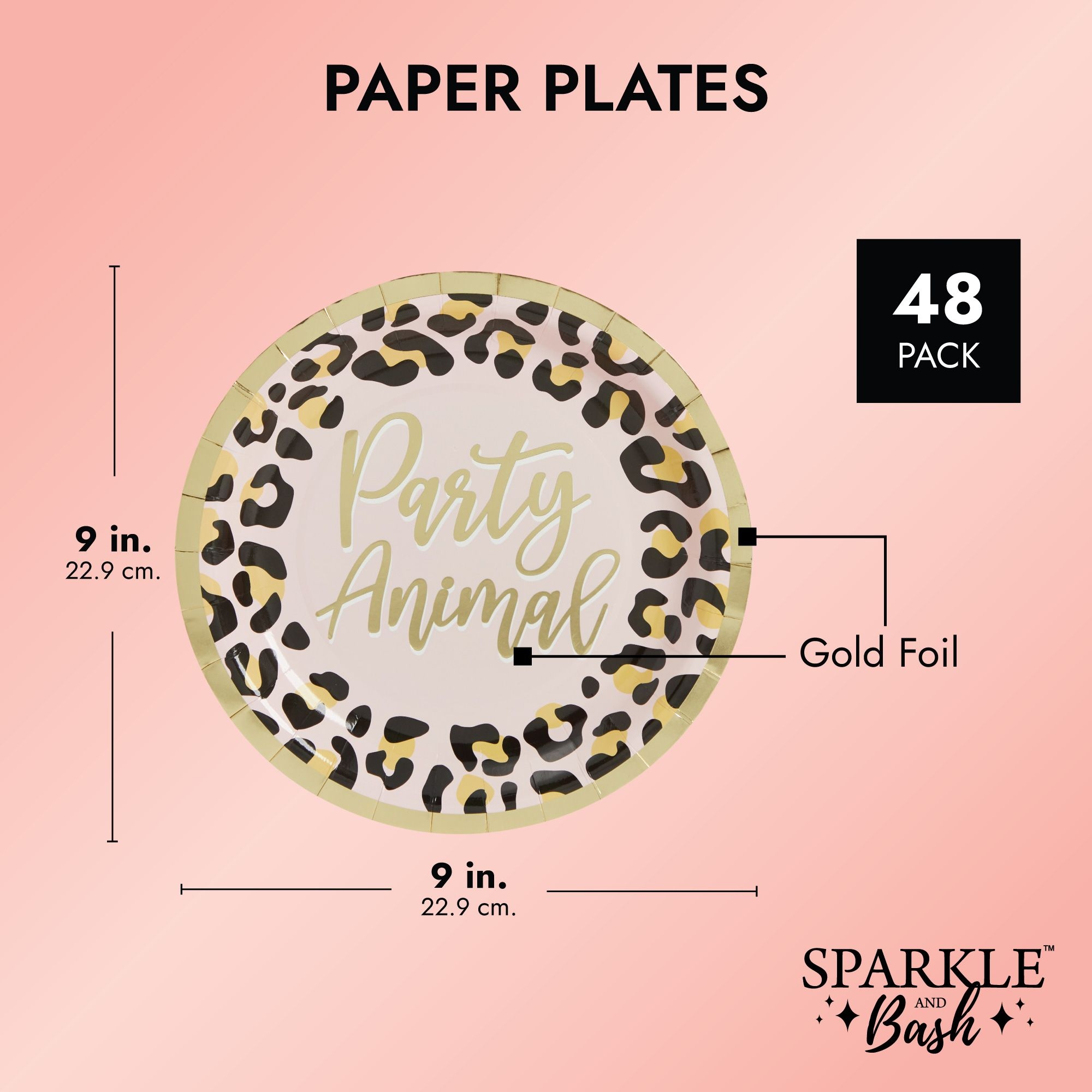 Cheetah Print Paper Plates for Party Animal Safari Birthday Supplies (9