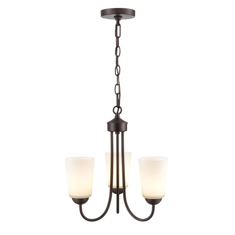 Millennium Lighting Ivey Lake 3 Light Chandelier in Multiple Finishes with Frosted Glass Shades