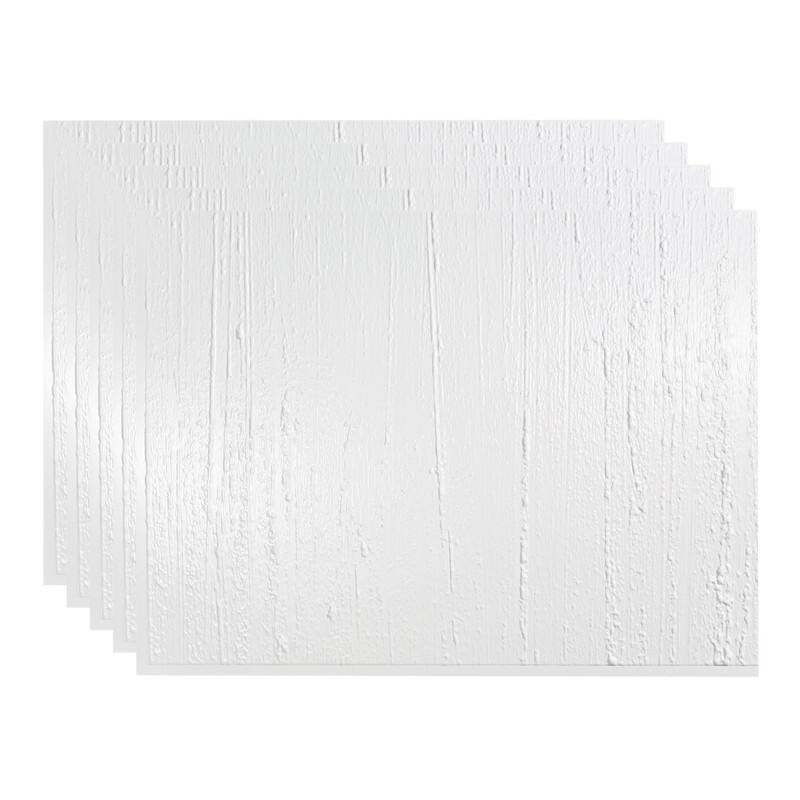 Fasade Rain Decorative Vinyl Backsplash 15 Sq Ft 15 Sq Ft Kit in Gloss White