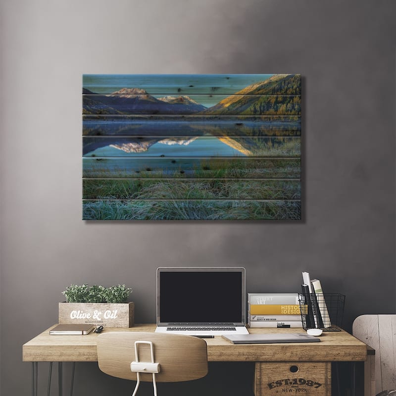 USA, Colorado, San Juan Mountains. Frosty morning at Crystal Lake. Print On Wood by Jaynes Gallery - Multi-Color