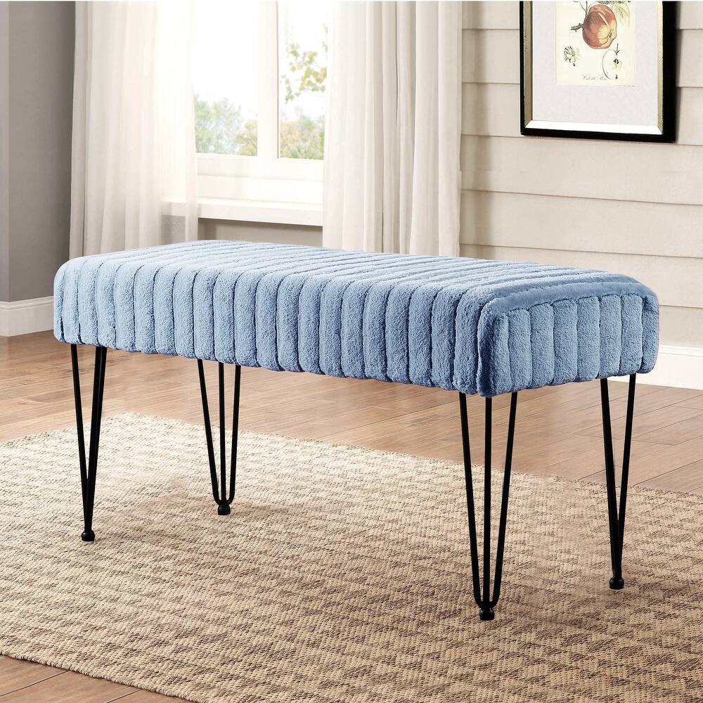 Serenta SuperMink Fauxfur Ottoman Bench