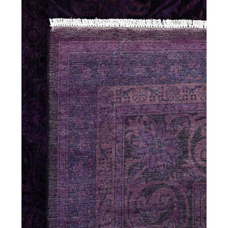 Overdyed One-of-a-Kind Hand-Knotted Area Rug - Purple - 9' 3" x 12' 1"