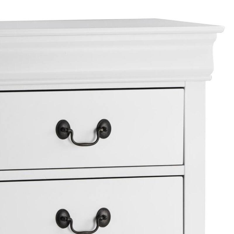 White 2 Drawer 15.75 in. W Nightstand with Sturdy Hardware and Ample Storage
