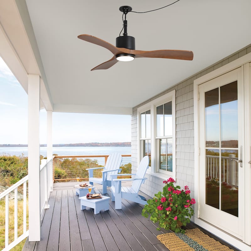 42" Classic Waterproof Wet Outdoor Gazebo Ceiling Fan with Light and Hook