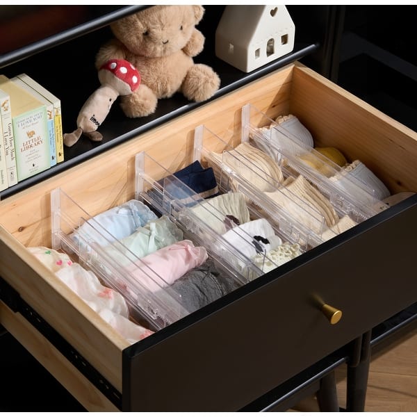 dresser drawer dividers Organizer Clothes Set of 12 White-Grey - Organizer For Nursery, Bedroom, Closet efficient storage solution perfect for most dressers and drawers Sorbus 8 Pack Adjustable Drawer