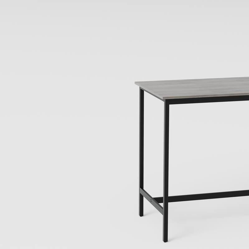 Bar Table and Chairs Set for 4, 5-Piece Rectangle Pub Bistro Table and Stools Set with Backrest, Counter Height Dining Table Set