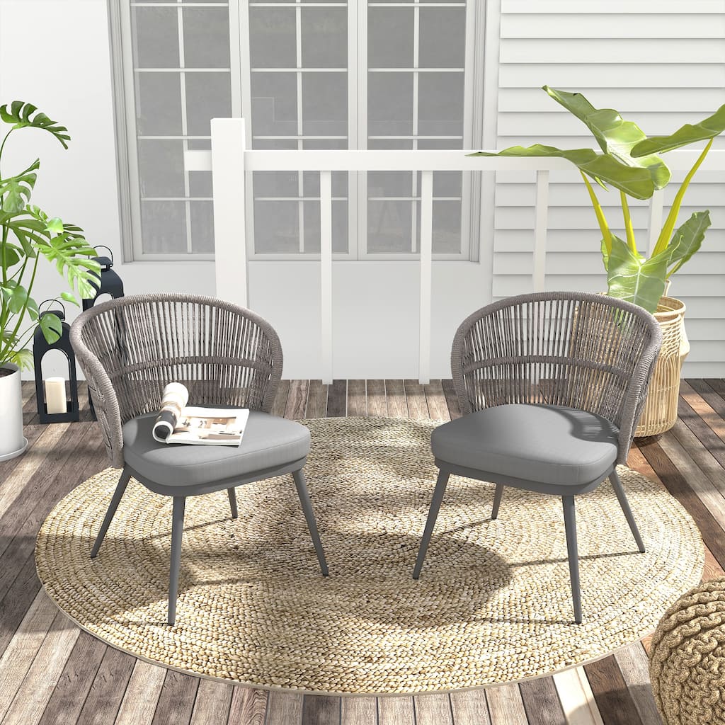 Outdoor 2-piece Dining Chair with Cushion