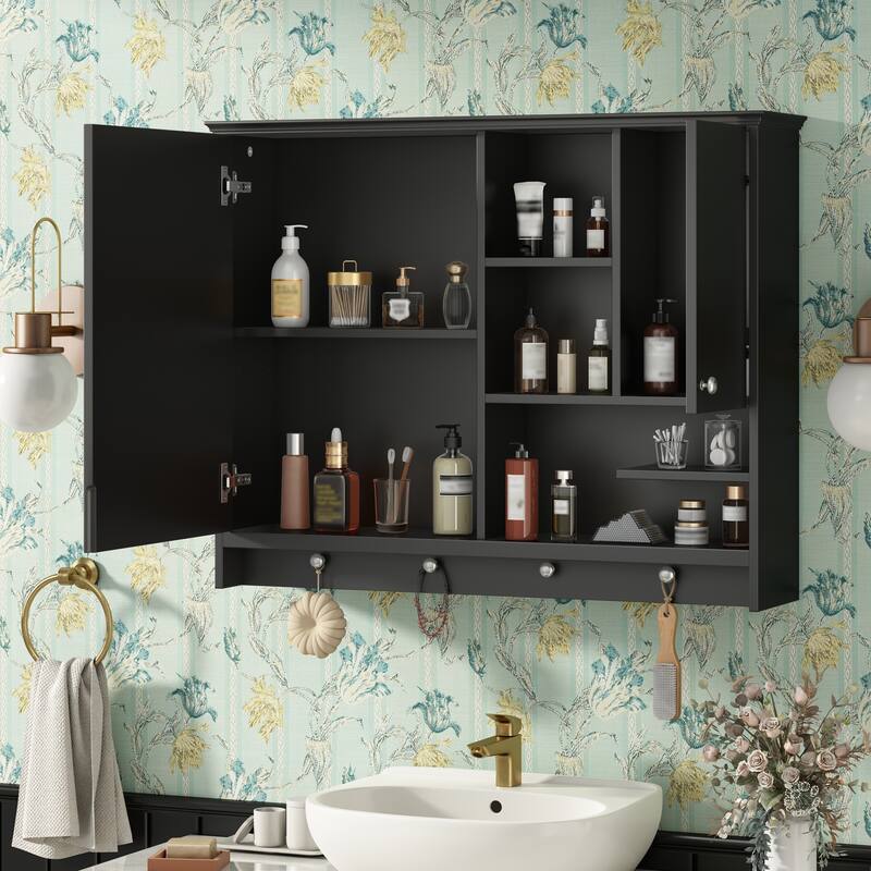 36 Inch Wall Mounted Medicine Cabinet, Bathroom Storage Cabinet with Mirror Door and Adjustabl Shelf