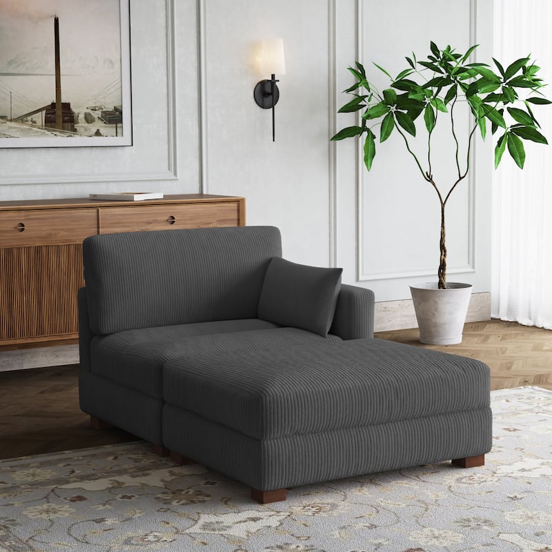 Modular Sectional Sofa with Ottomans