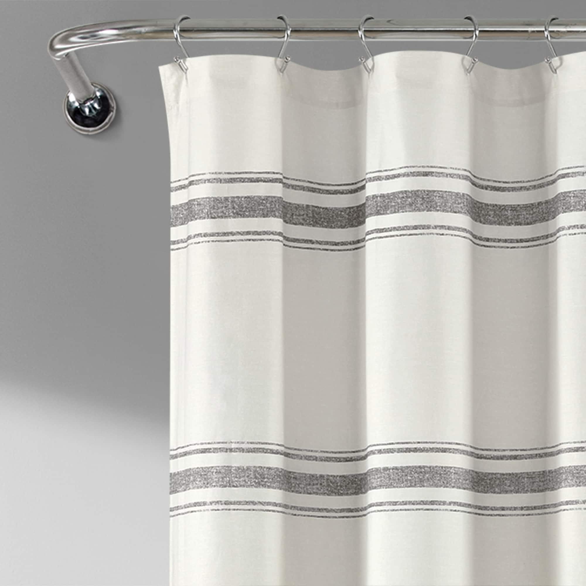 Farmhouse Stripe Shower Curtain by Lush Decor Rustic Bathroom Decor-image