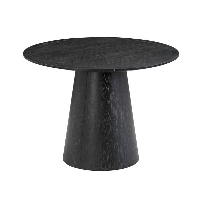 Sahara Black Oak Round Dining Table - N/A