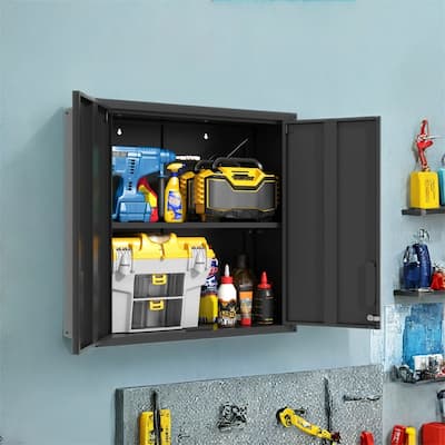 Wall-Mounted Tool Storage Cabinet w/Locking Door 1 adjustable Shelf