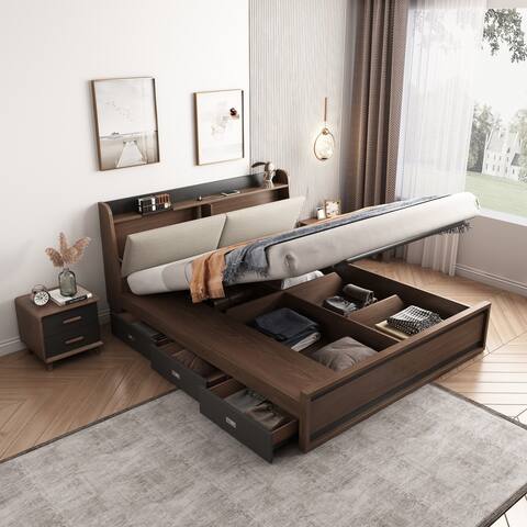 JASIWAY Upholstered Storage Bed