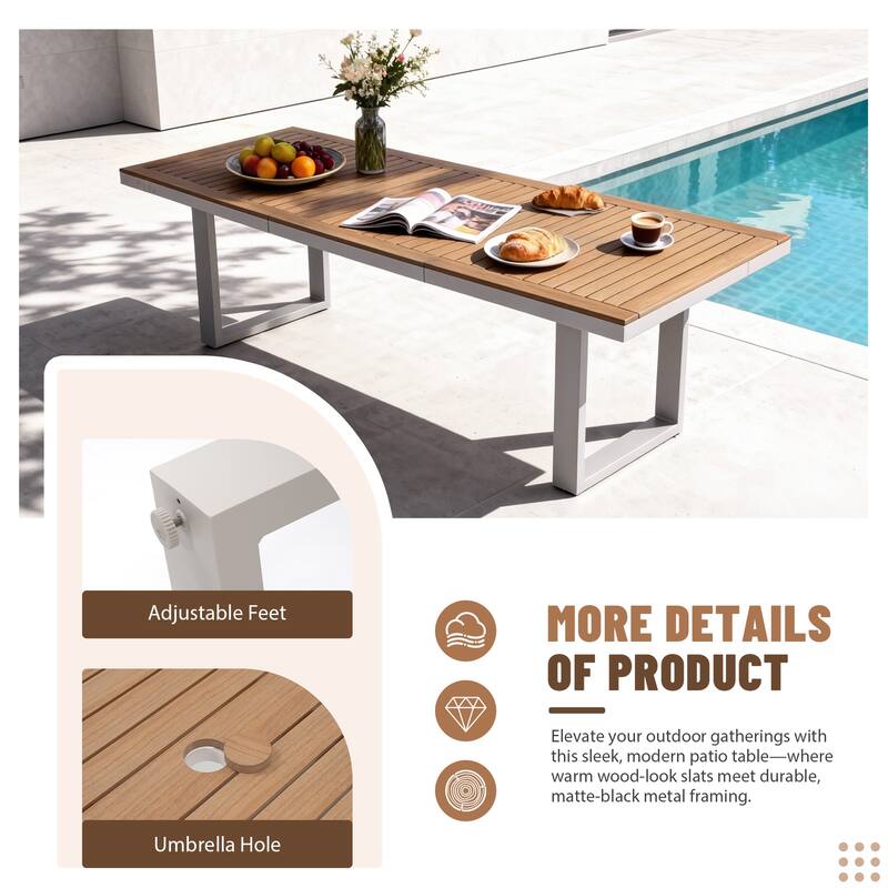 9-Piece Modern Aluminum Outdoor Dining Set with 8 Patio Dining Chairs