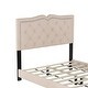 preview thumbnail 6 of 5, Full Size Velvet Upholstered Platform Bed with Tufted Headboard and Decorative Rivet Accents