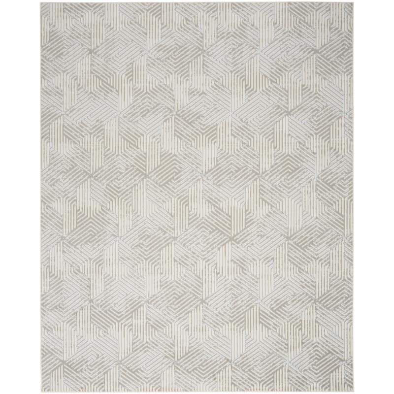 Nourison Grafix Indoor Grey Geometric Area Rug - 7' x 10' - Grey - Rectangle